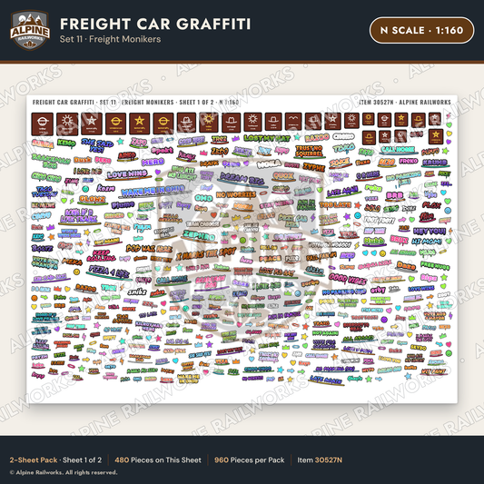 Alpine Railworks 30527N N Scale Freight Car Graffiti Cut-Outs
