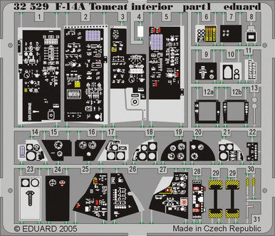 Eduard 32529 1/32 F-14A Interior for Tamiya (Pre-Painted)