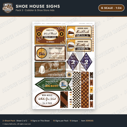 Alpine Railworks 30902G G Scale Roadside Attraction Signs - Shoe House