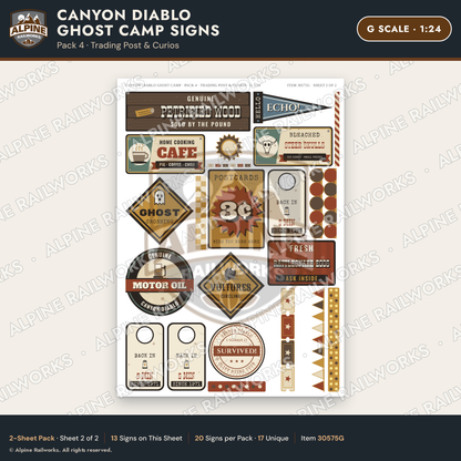 Alpine Railworks 30575G G Scale Roadside Signs - Desert Ghost Town