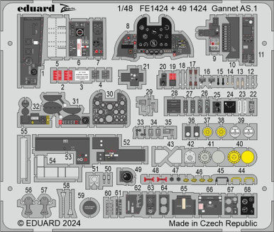 Eduard FE1424 1/48 Gannet AS.1 for AIRFIX Photo Etch Detail Set