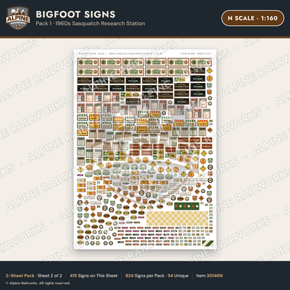 Alpine Railworks 30146N N Scale Bigfoot Signs
