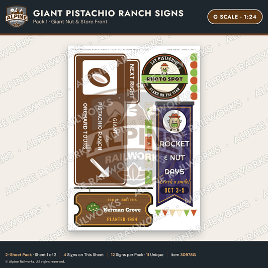 Alpine Railworks 30978G G Scale Roadside Signs - Giant Pistachio