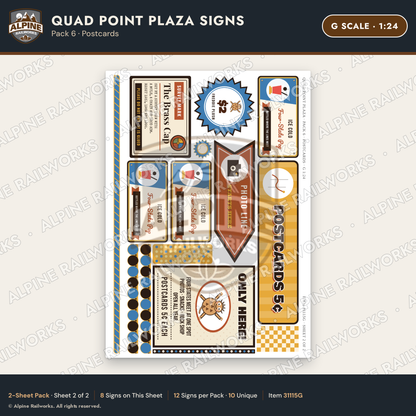 Alpine Railworks 31115G G Scale Roadside Signs - Four Corners
