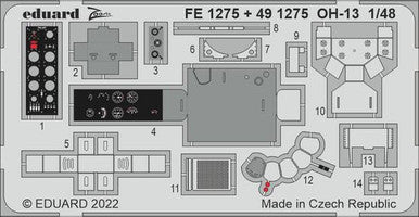 Eduard FE1275 1/48 OH-13 for Italeri Photo Etch Detail Set