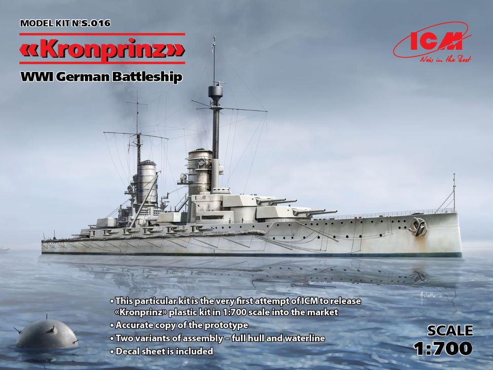 ICM Models 16 1/700 WWI German Kronprinz Battleship