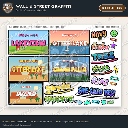 Alpine Railworks 30535G G Scale Wall & Street Graffiti Cut-Outs