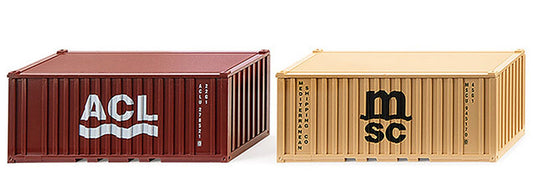 Wiking 001826 1/87 Scale 20' Containers 2Pcs High Quality