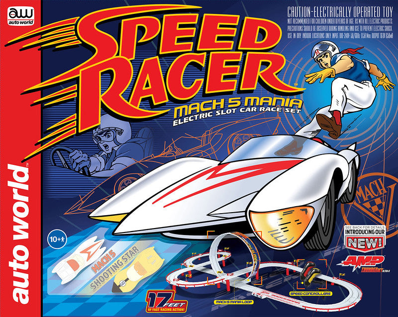 Auto World SRS361 1/64 Speed Racer Mach 5 Mania Slot Car Track Set