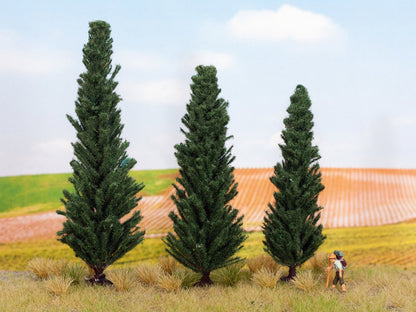 Noch 21998 All Scale Cypress Trees, 10/11/13 cm, Set of 3
