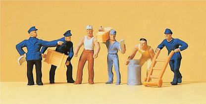 Preiser 14016 HO Scale Delivery Men w/Loads #2 pkg(6)