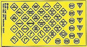 Blair Line 143 HO Scale Highway Signs -- Vintage Warning/Stop 1930s-1950s