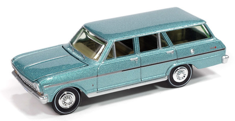 Auto World AWSP183-B 1/64 1963 Chevy Nova II Wagon Diecast Car Model
