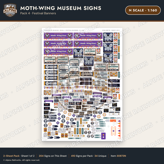 Alpine Railworks 30873N N Scale Roadside Signs - Mothman Museum