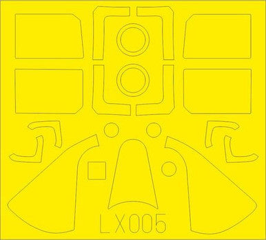 Eduard LX005 1/24 Mask F6F-5 for Airfix Canopy Mask Set