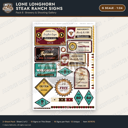 Alpine Railworks 30767G G Scale Roadside Signs - Big Steakhouse