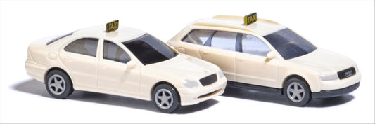 Busch 8341 N Scale Taxi Set, Audi A4 & Mercedes C-Class