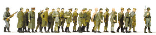 Preiser 16577 HO Scale WWII Russian POWs w/Guards, 22 Figures
