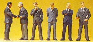 Preiser 10380 HO Scale Passengers Businessmen pkg(6)