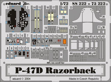 Eduard 73222 1/72 P-47D Razorback for Tamiya (Pre-Painted)