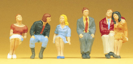 Preiser 65306 O Scale Modern Seated Passengers Figure Set (6)