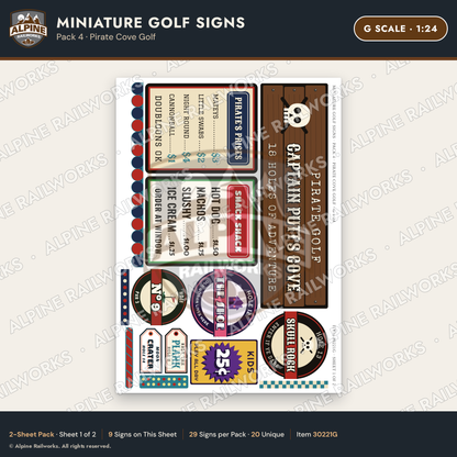 Alpine Railworks 30221G G Scale Miniature Golf Signs