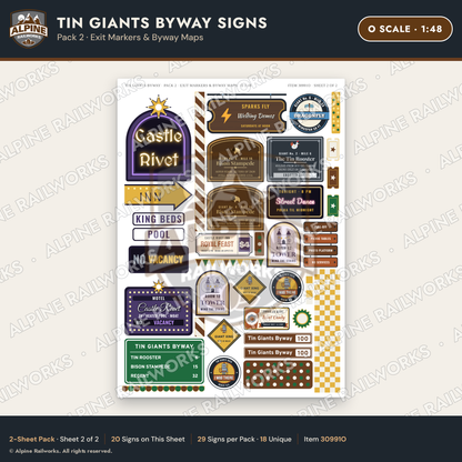 Alpine Railworks 30991O O Scale Roadside Signs - Scrap Metal Giants