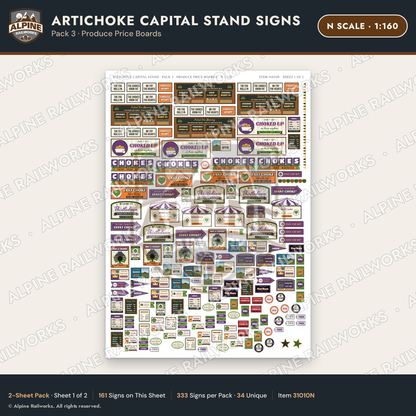 Alpine Railworks 31010N N Scale Roadside Signs - Giant Artichoke