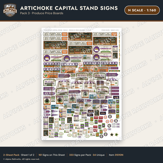 Alpine Railworks 31010N N Scale Roadside Signs - Giant Artichoke