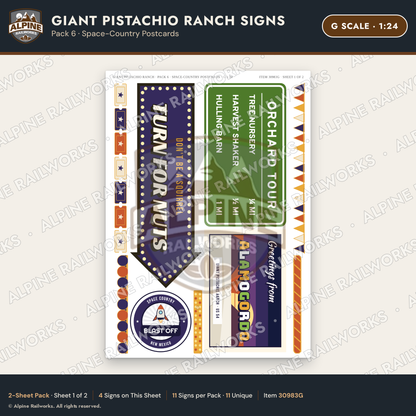 Alpine Railworks 30983G G Scale Roadside Signs - Giant Pistachio