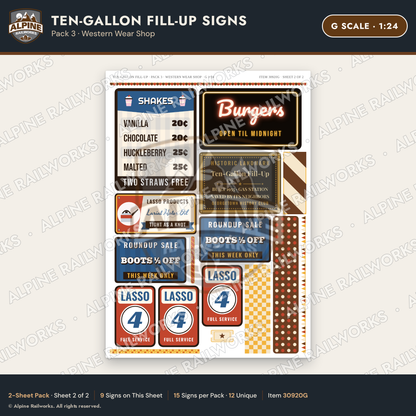 Alpine Railworks 30920G G Scale Roadside Attraction Signs - Cowboy Hat