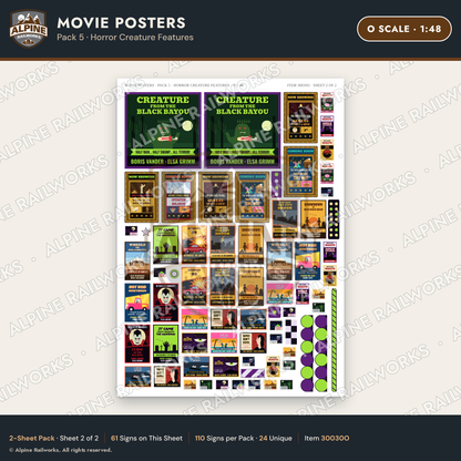 Alpine Railworks 30030O O Scale Movie Posters