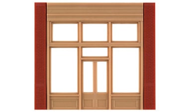 Design Preservation Models 30161 HO Scale Modular Building System(TM) -- Street Level Wall Sections w/20th Century Entry - Kit