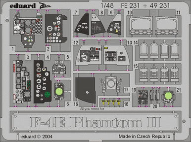 Eduard FE231 1/48 F-4E Phantom II Photo Etch for Hasegawa