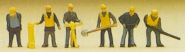 Preiser 79035 N Scale Railroad Personnel Track Maintenance pkg(6)