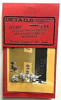 Details West GT-957 HO Scale Bethlehem Model 22 Ground Throw Turnout