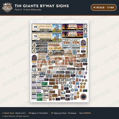 Alpine Railworks 30994N N Scale Roadside Signs - Scrap Metal Giants