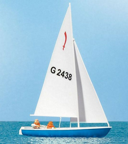 Preiser 10679 HO Scale Korsar Sailboat w/Sailors Sails Up