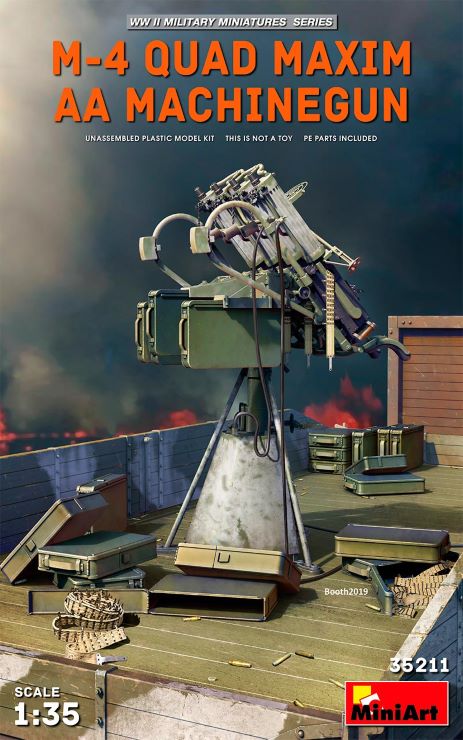 Miniart Models 35211 1/35 WWII M4 Quad Maxim AA Machine Gun