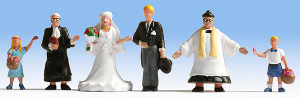 Noch 15860 HO Scale Wedding Party & Pastor pkg(6)