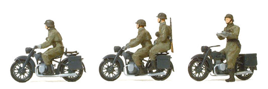 Preiser 16598 HO WWII German BMW R12 Motorcycle Crew Figure Kit