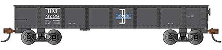 Bachmann 17223 HO Scale 40' Gondola - Ready to Run - Silver Series(R) -- Boston & Maine 9738 (black, blue, white)