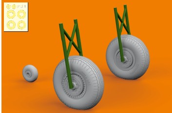 Eduard 648617 1/48 Aircraft- IL2 Wheels for ZVE (Mask & Resin)