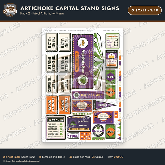 Alpine Railworks 31009O O Scale Roadside Signs - Giant Artichoke