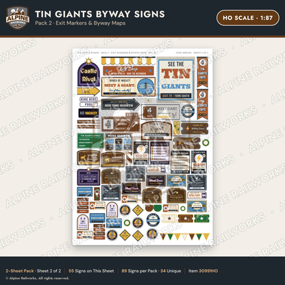 Alpine Railworks 30991HO HO Scale Roadside Signs - Scrap Metal Giants