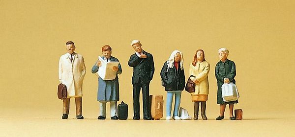 Preiser 10411 HO Scale Pedestrians -- Business Commuters pkg(6)