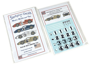 Starfighter Decals 2412 1/24 - Ford GT MK II Sebring 1966