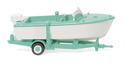 Wiking 009503 1/87 Scale Trailer Mounted Motor Boat