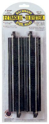 Bachmann 44411 HO Scale Straight Track w/Steel Rail & Black Roadbed - E-Z Track(R) -- 9" 22.9cm pkg(4)