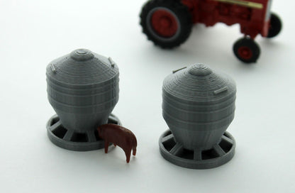 3D To Scale 64-332-GY 1/64 Hog Feeder, Grey 2-Pack